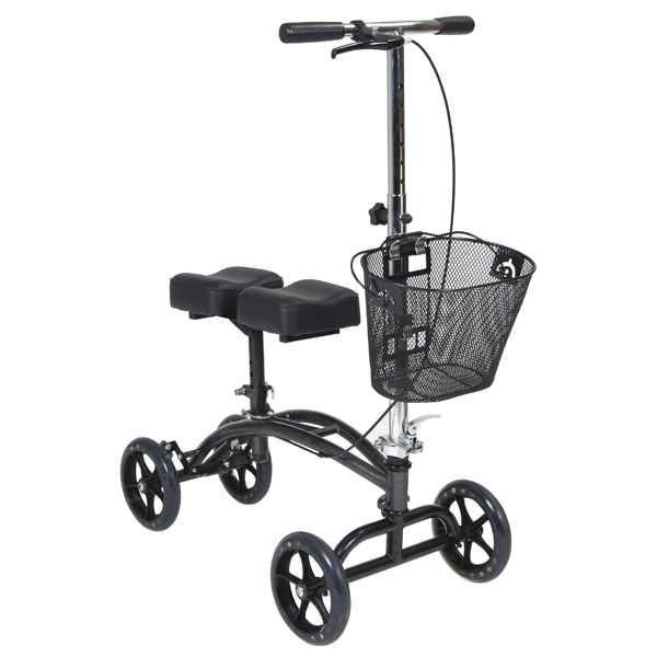Dual Pad Steerable Knee Walker with Basket - Click Image to Close